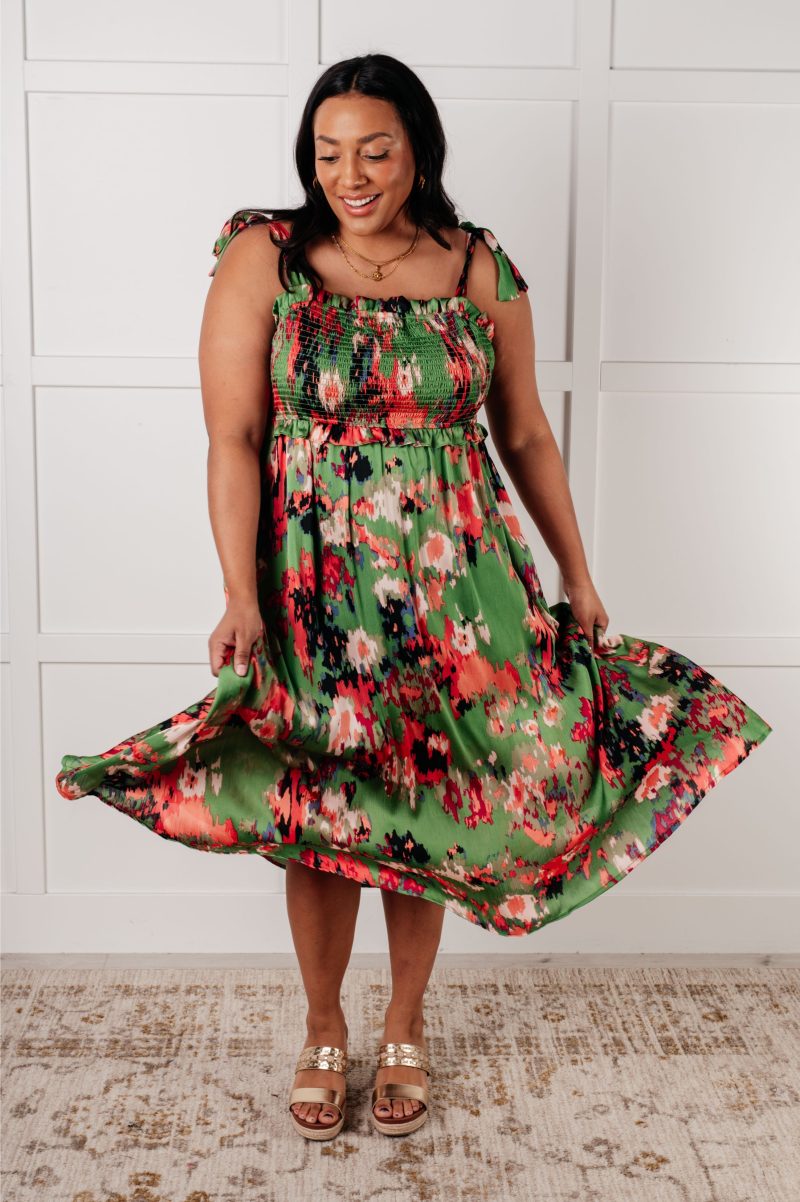 A Little While Longer Dress in Green - Image 3