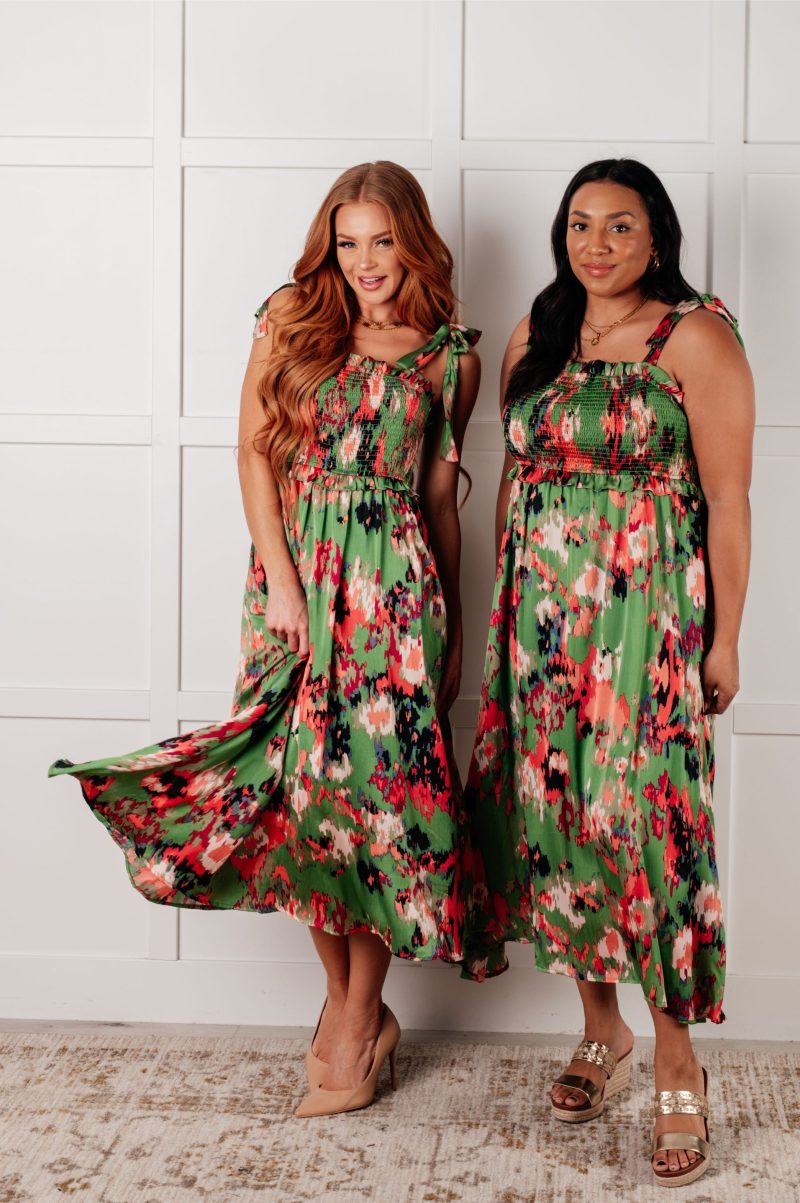A Little While Longer Dress in Green - Image 16
