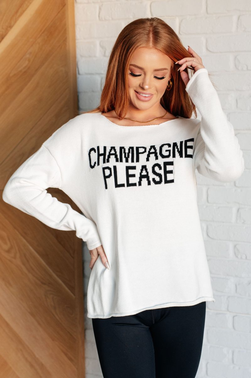 Champagne Please Lightweight Sweater - Image 3