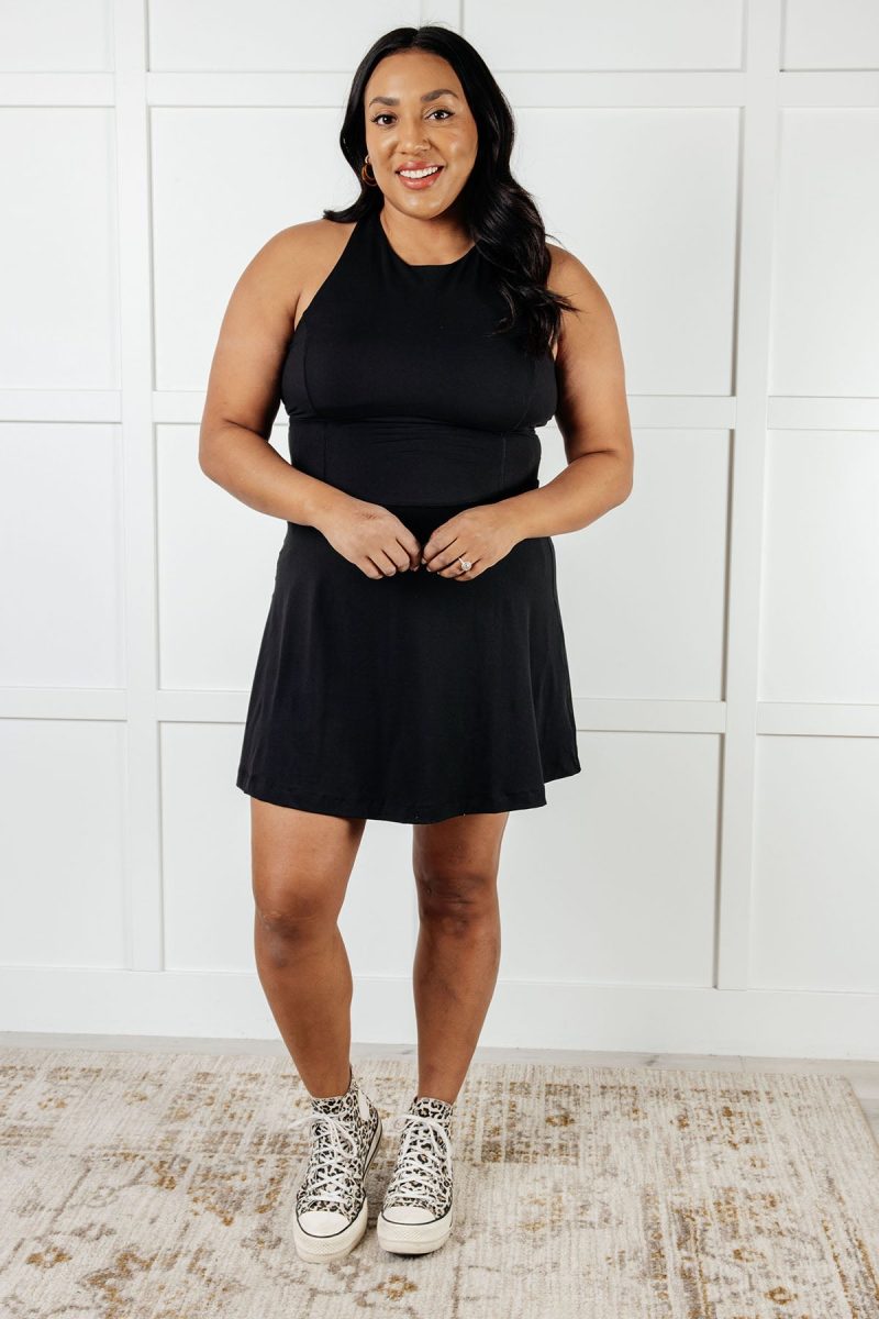 Gym and Tonic Butter Romper Dress in  Black - Image 2