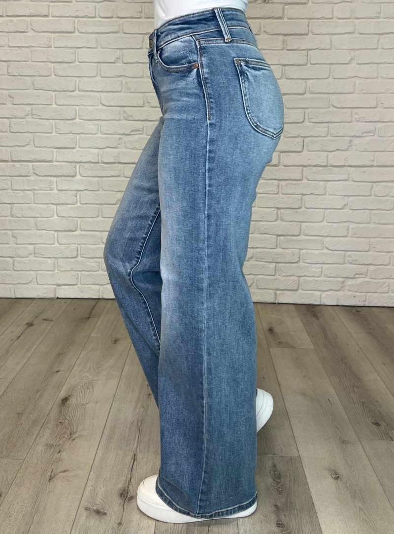 Karis High Rise Vintage Wash Retro Wide Leg - Image 3