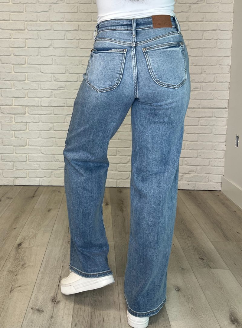 Karis High Rise Vintage Wash Retro Wide Leg - Image 4