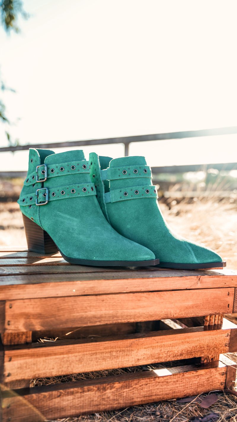 Elsa Leather Ankle Boot in Teal - Image 9
